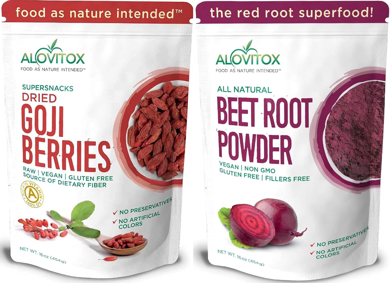 Organic Beet Root Powder & Goji Berries Superfood Blend | Rich in Vitamins A, C & Iron | Supports Blood Pressure, Oxygen Use & Stamina | 32 oz