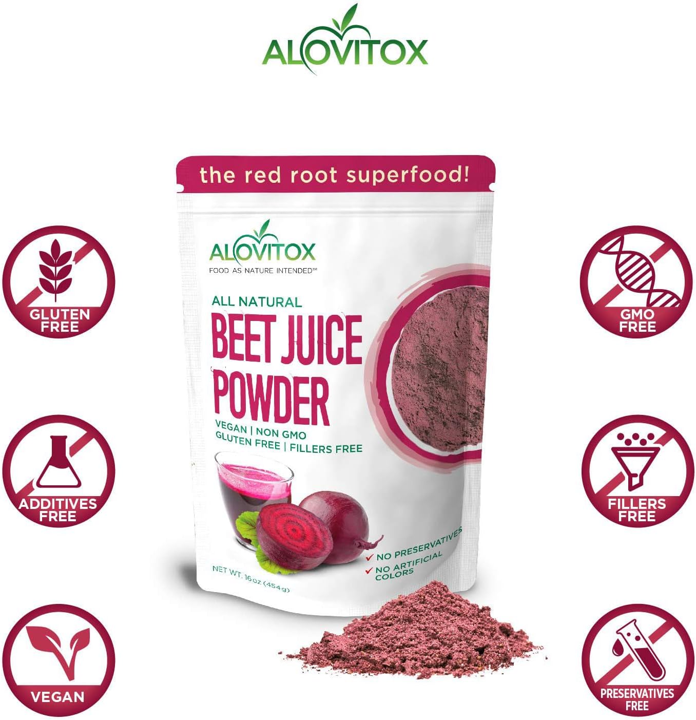 Organic Beet Root Powder & Goji Berries Superfood Blend | Rich in Vitamins A, C & Iron | Supports Blood Pressure, Oxygen Use & Stamina | 32 oz