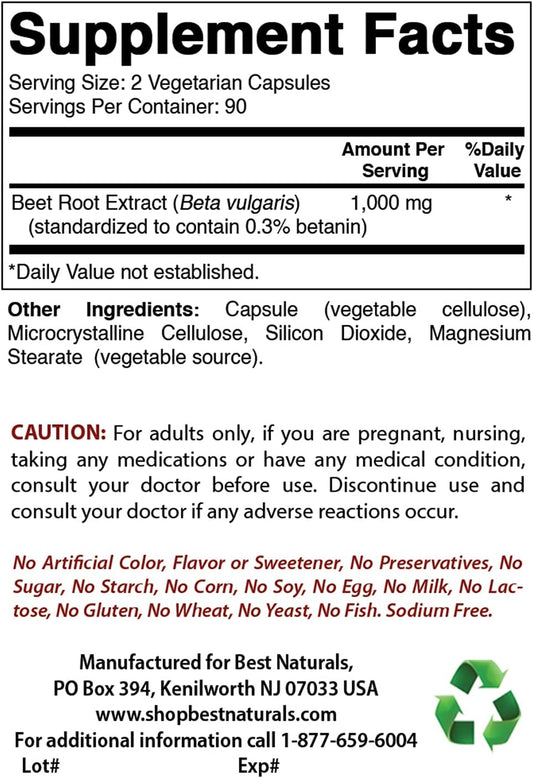 Organic Beet Root Powder with L-Carnitine for Enhanced Performance - 1500mg Combined Strength