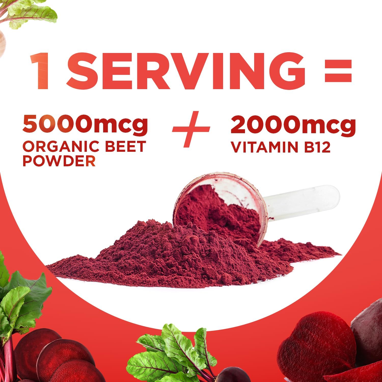 Organic Beet12 Powder with Vitamin B12 and Nitric Oxide Booster - Natural Energy Support with Black Cherry Flavor, 30 Servings