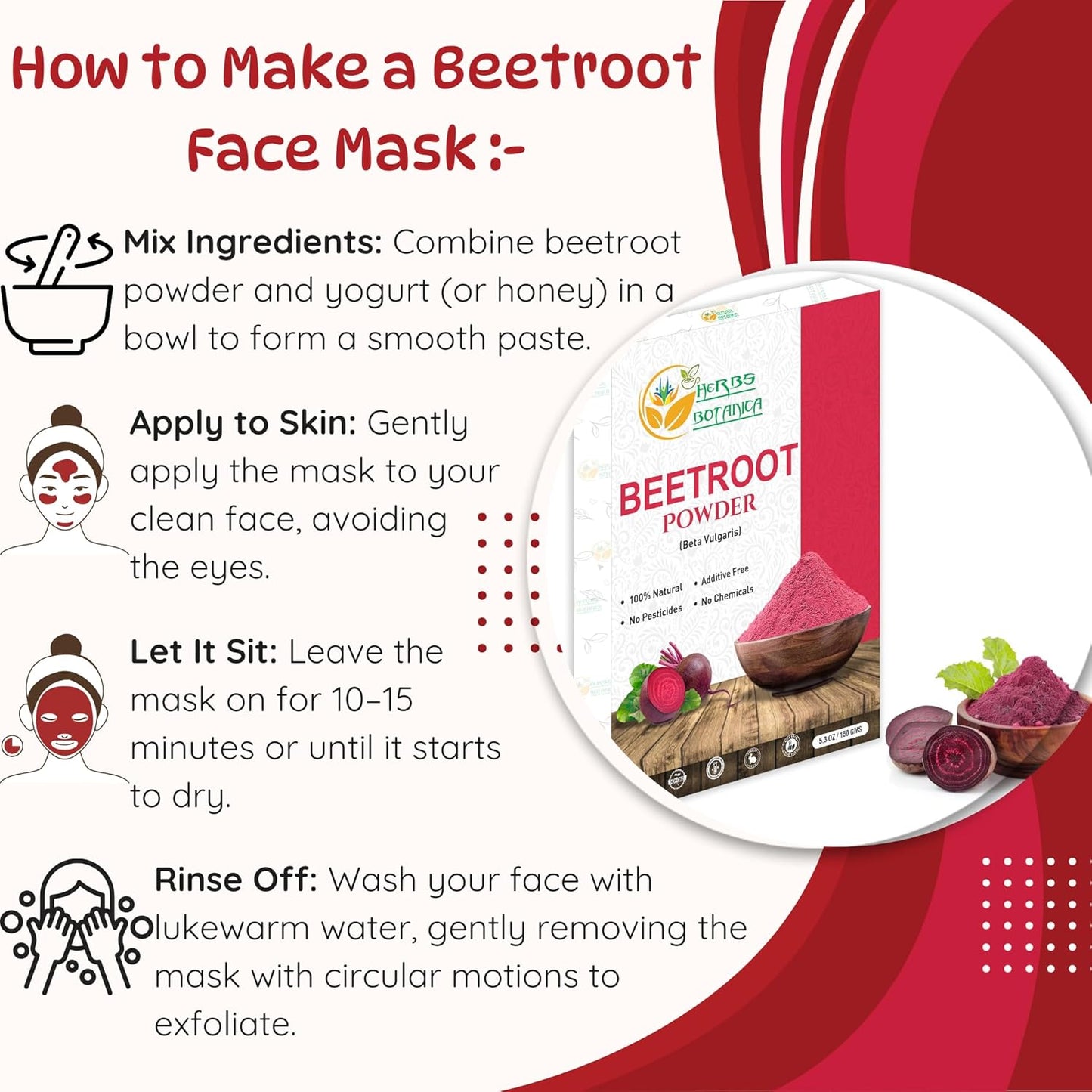 Organic Beetroot Powder for Baking and Smoothies - Nitric Oxide Supplement for Stamina and Energy - Gluten and GMO Free - 5.3 oz
