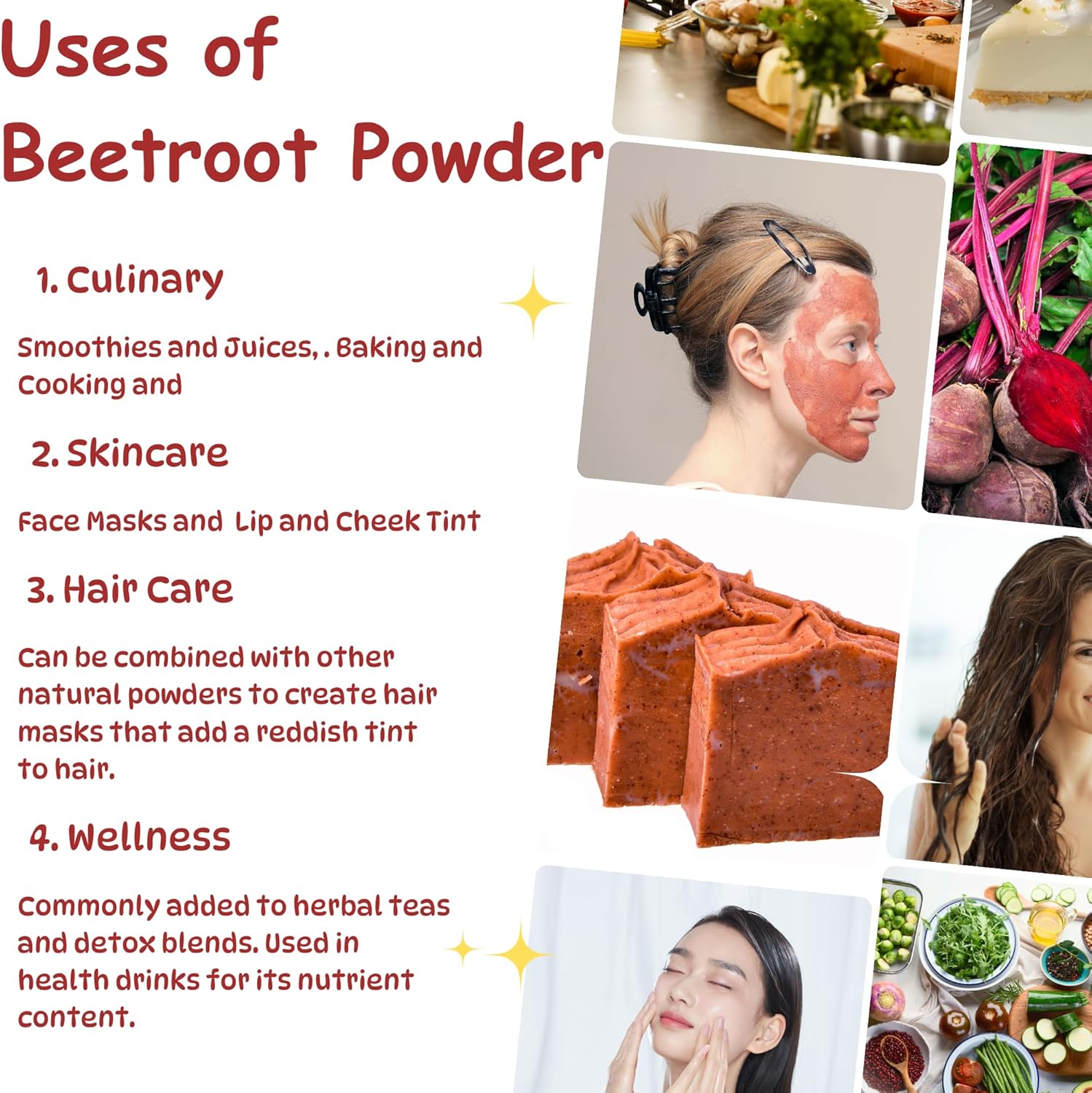 Organic Beetroot Powder for Baking and Smoothies - Nitric Oxide Supplement for Stamina and Energy - Gluten and GMO Free - 5.3 oz