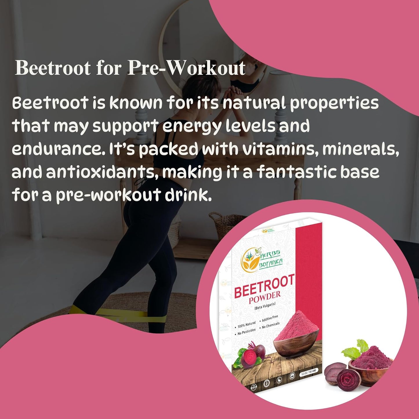 Organic Beetroot Powder for Baking and Smoothies - Nitric Oxide Supplement for Stamina and Energy - Gluten and GMO Free - 5.3 oz
