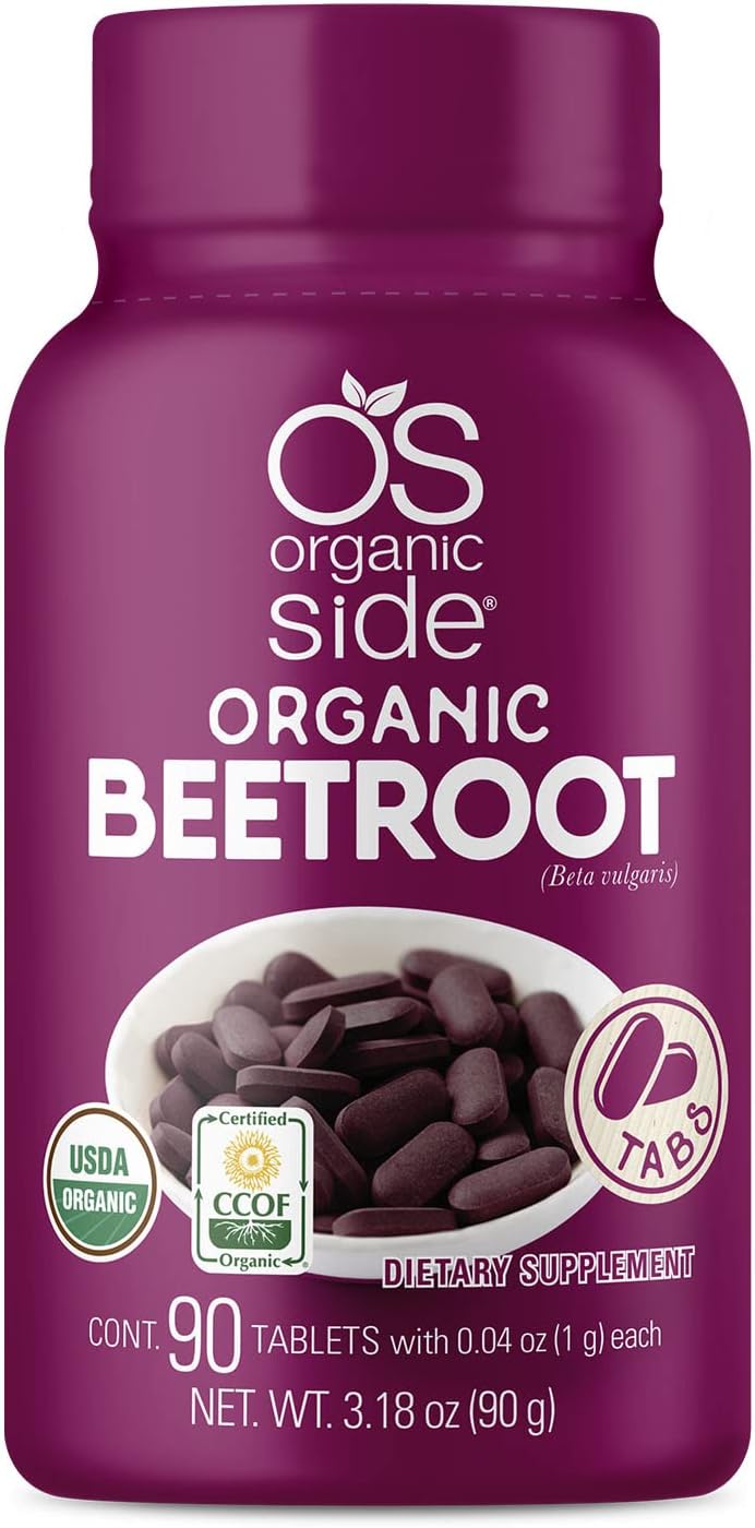 Organic Beetroot Tablets | USDA Certified | Non-GMO & Plant-Based | Boost Circulation & Energy | Heart Health Support | 90 Tablets