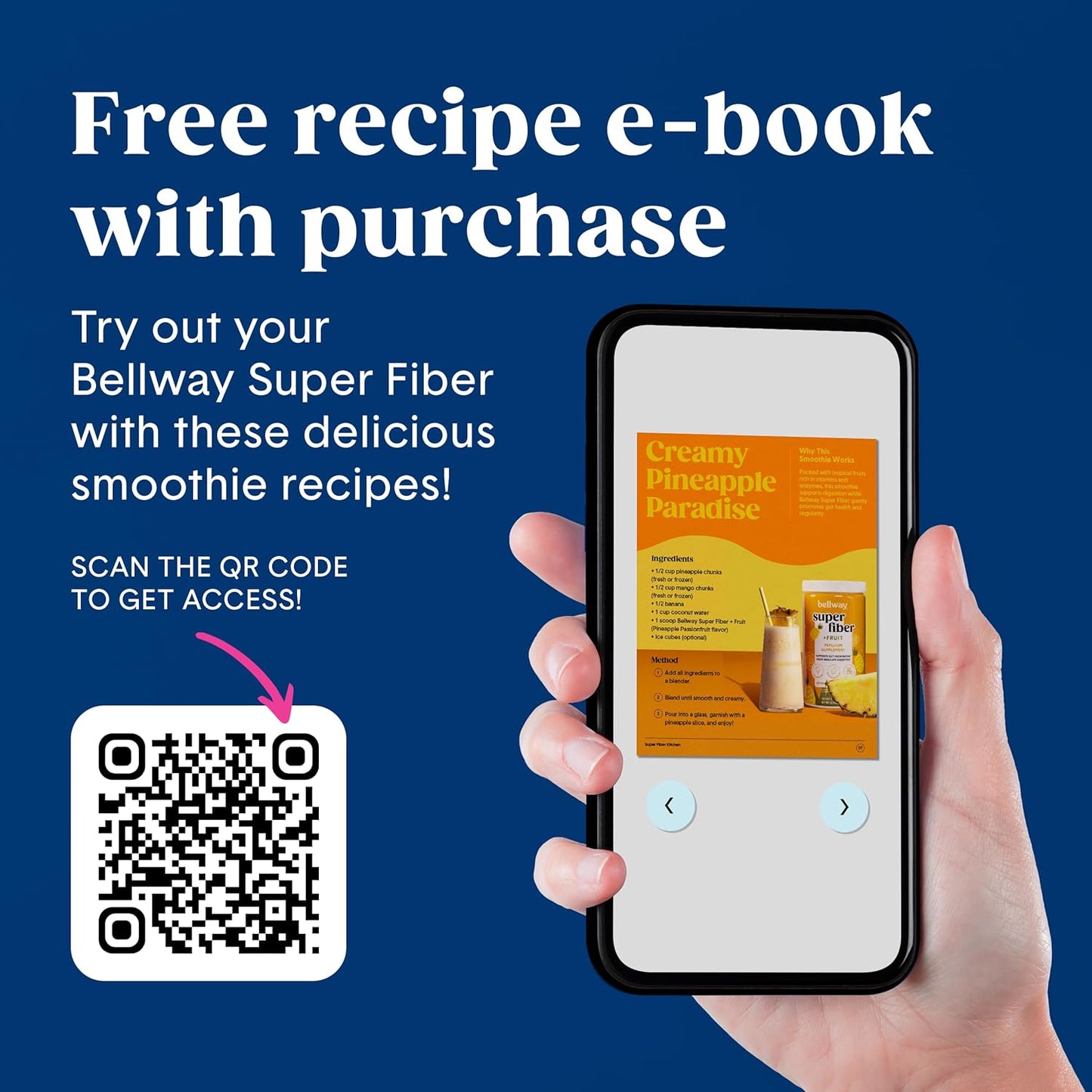 Organic Bellway Super Fiber Powder with Fruit Mix (3 Pack) - Sugar Free Psyllium Husk Supplement for Regularity, Bloating Relief & Gut Health - Non-GMO Plant-Based Formula - Mixed Berry Flavor (150 Servings)