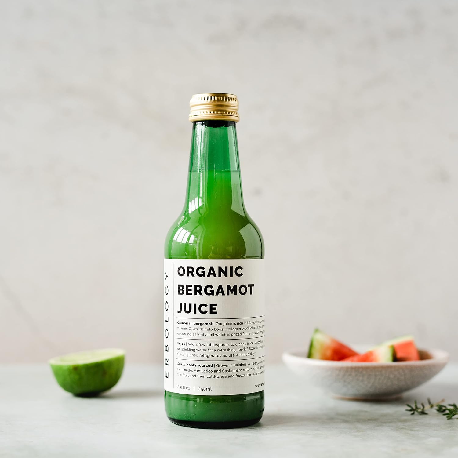 Organic Bergamot Juice 250ml (Pack of 12) - Supports Collagen with Bioactive Flavonoids - Italian Farm Fresh - No Sugar Added - Non-GMO