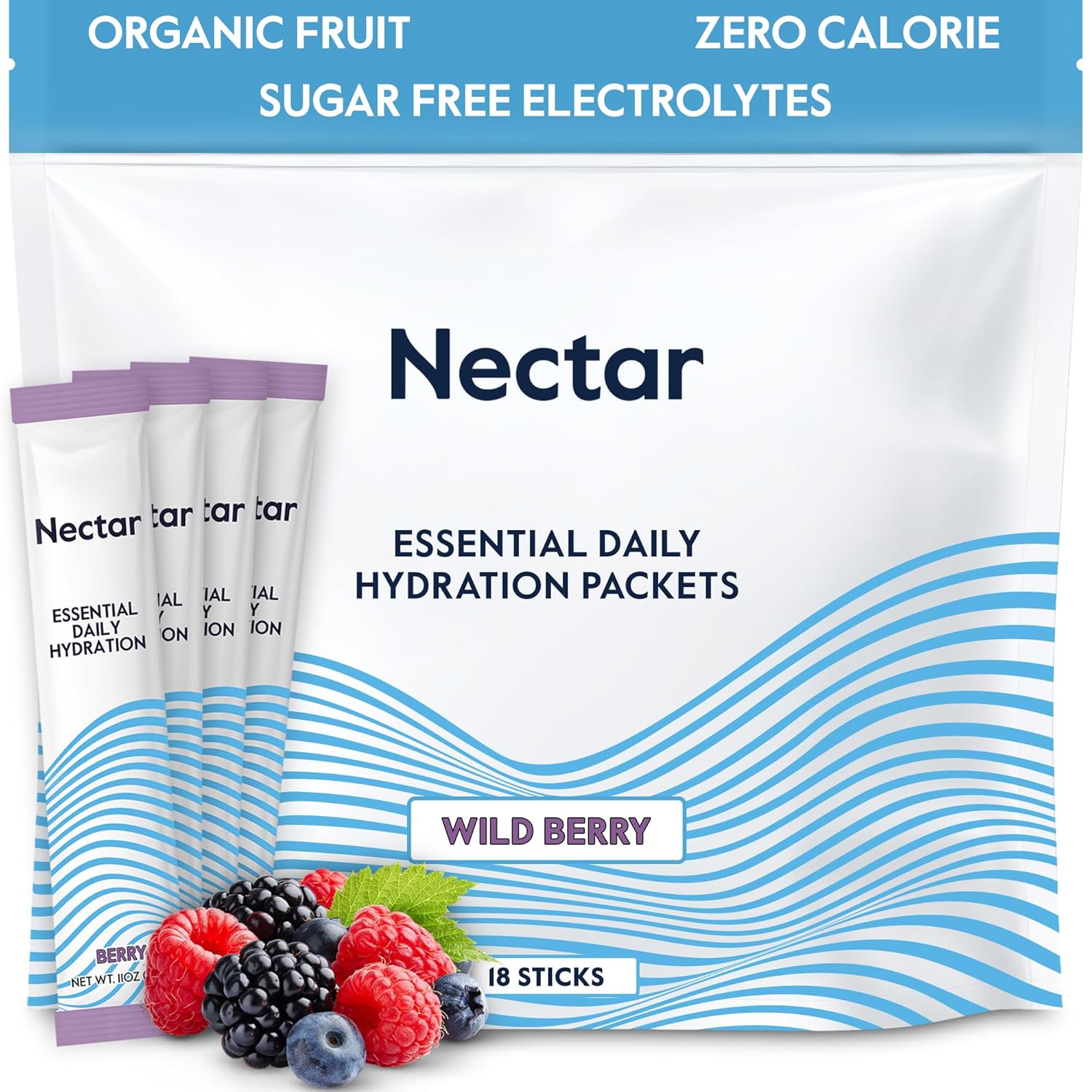 Organic Berry Electrolyte Powder Packets for Rapid Rehydration - No Sugar or Calories - Hydration Packets for Dehydration Relief - Liquid IV Hydrate Packets