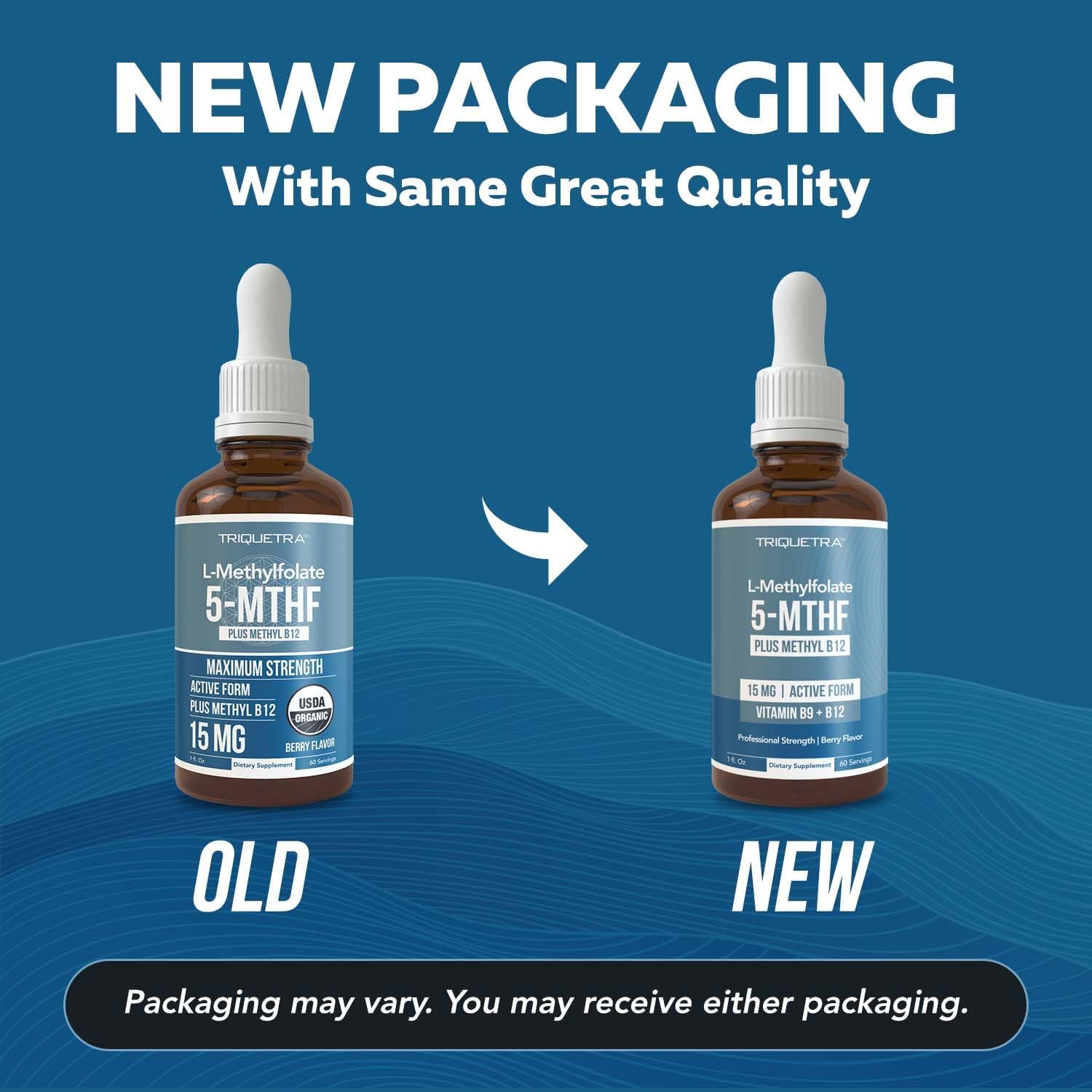 Organic Berry Flavored Liquid Sublingual L Methyl Folate 15mg + Methyl B12 - Professional Strength 5-MTHF Form for Mood, Cognition, Homocysteine - 2 Pack 1oz