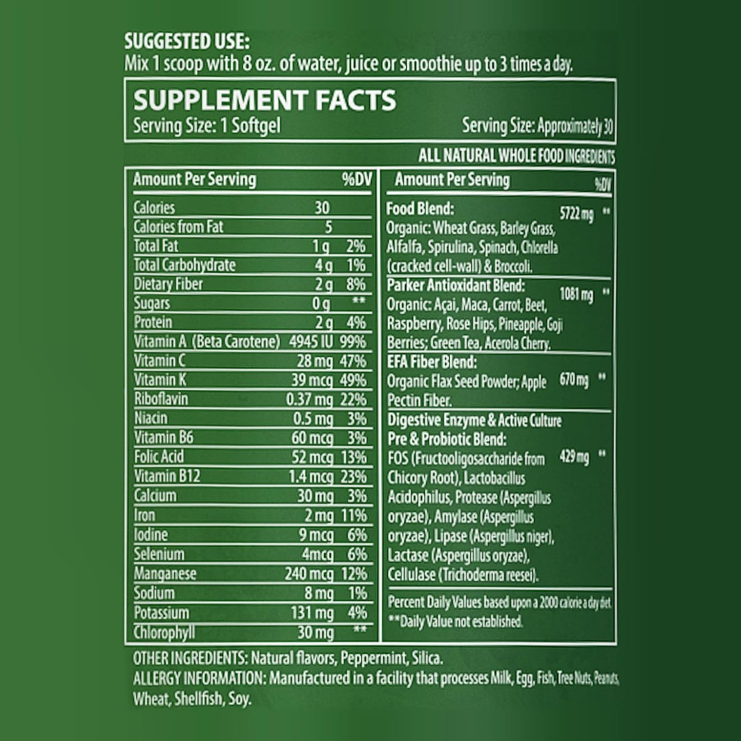 Organic Berry Greens Superfood Powder with Enzymes, Probiotics, Antioxidants, and Vitamins - 240g Vegan Juice Mix by Parker Naturals - BoostGo Australia