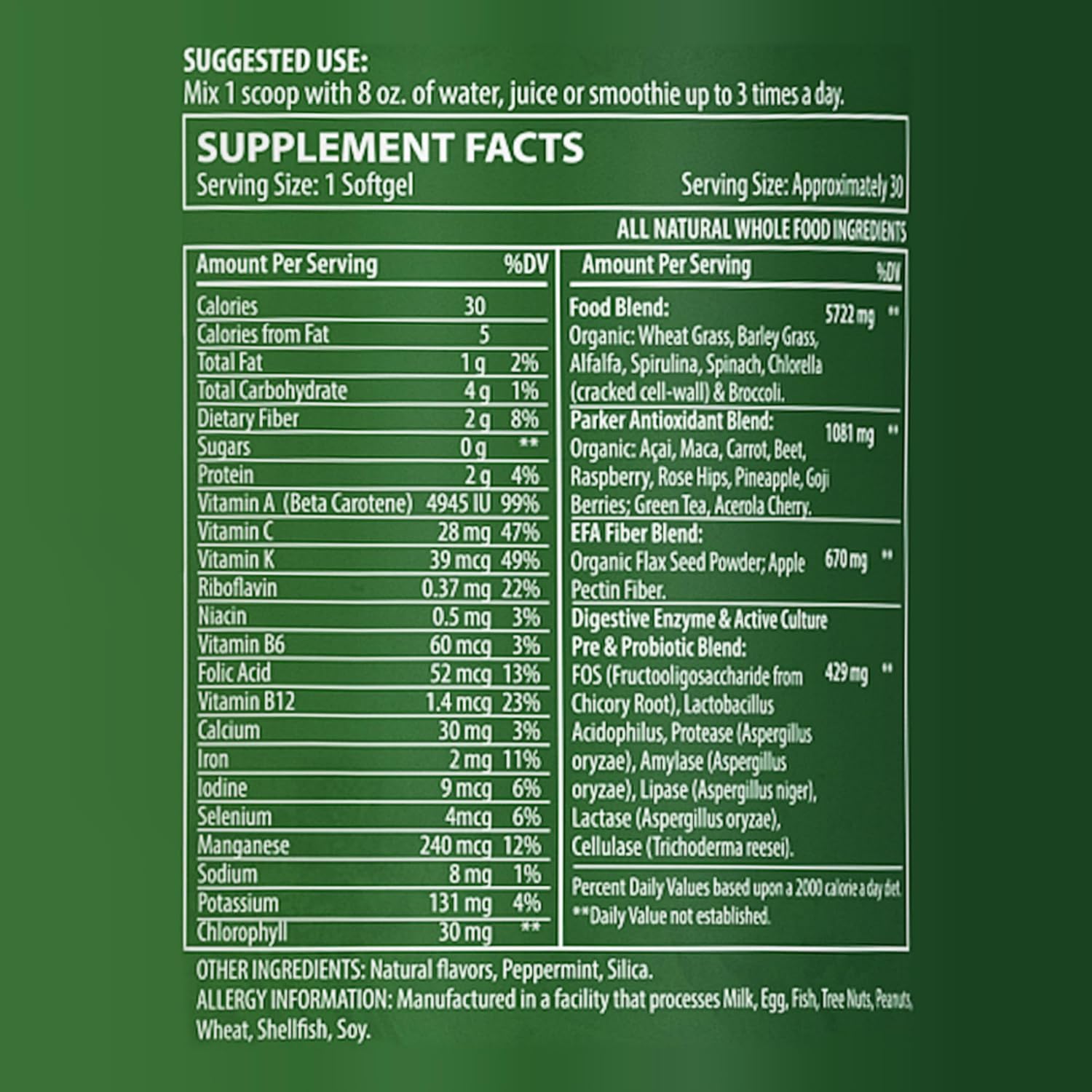 Organic Berry Greens Superfood Powder with Enzymes, Probiotics, Antioxidants, and Vitamins - 240g Vegan Juice Mix by Parker Naturals - BoostGo Australia