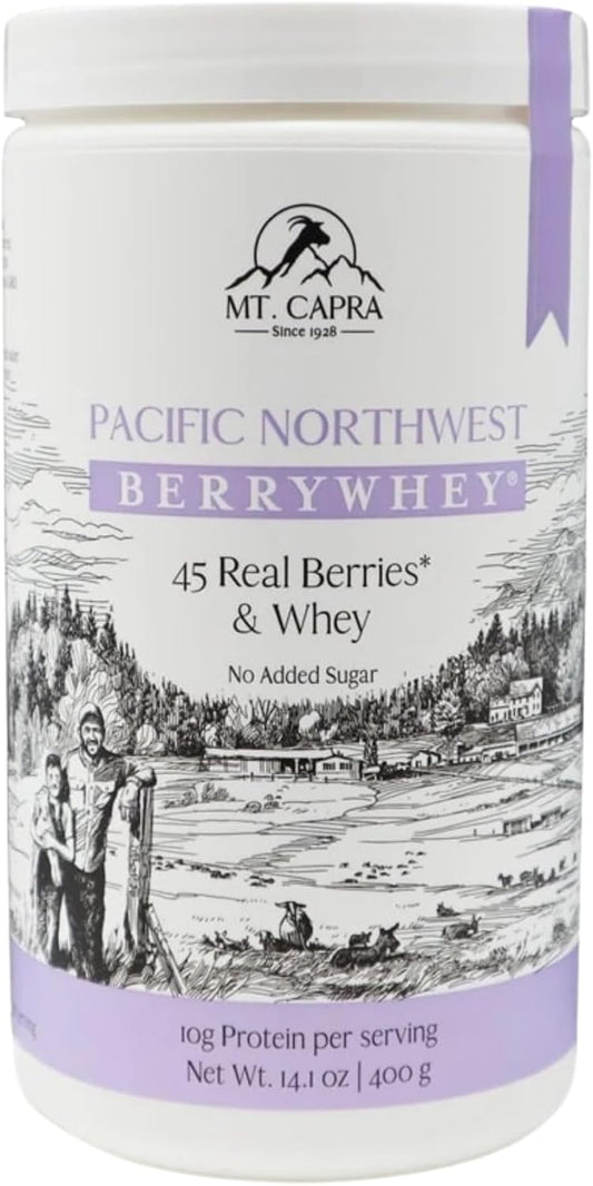 Organic BerryWhey Meal Replacement Shake with Antioxidants - 10 Servings (14.1 oz) - Locally Grown Blueberries, Aronia Berry, Non-GMO Goat Whey Protein