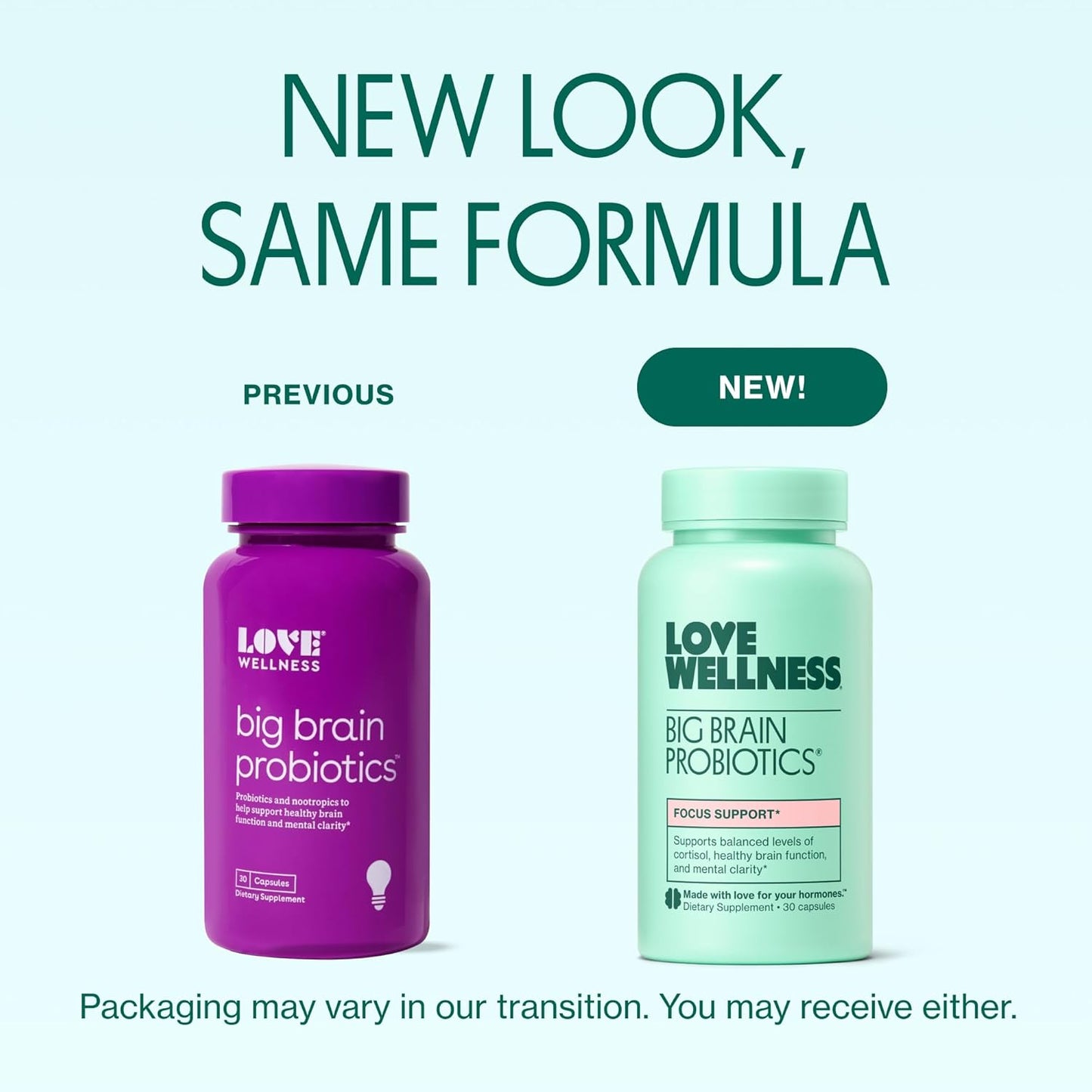 Organic Big Brain Probiotics & Nootropics Supplement for Memory, Focus, Mental Clarity & Mood – 30 Count