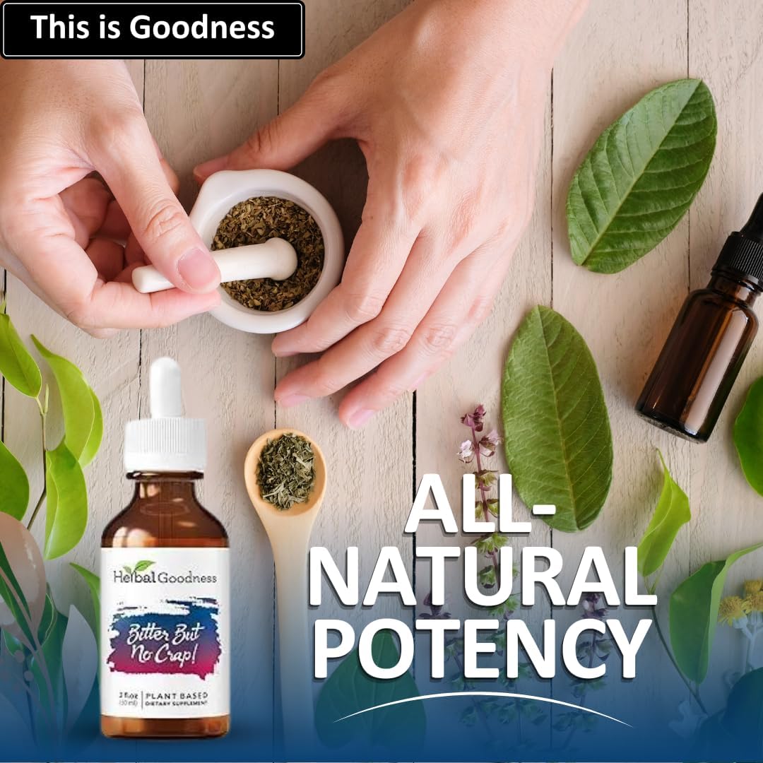 Organic Bitter Liquid Supplement for Body Cleanse & Energy Boost - Non-GMO Burdock, Bitter Melon, Maca, Dandelion Root - 2 fl. oz