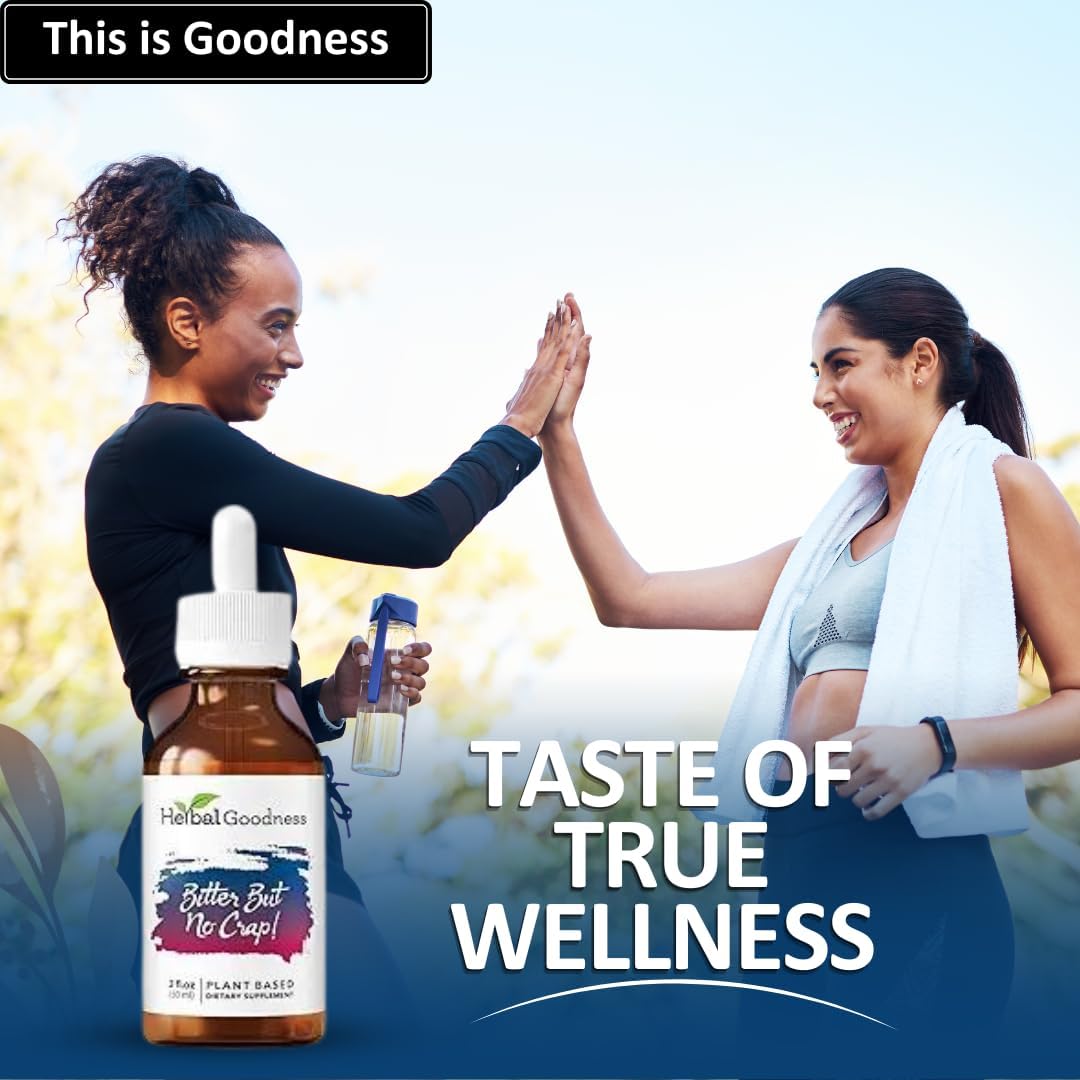 Organic Bitter Liquid Supplement for Body Cleanse & Energy Boost - Non-GMO Burdock, Bitter Melon, Maca, Dandelion Root - 2 fl. oz