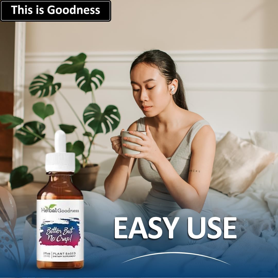 Organic Bitter Liquid Supplement for Body Cleanse & Energy Boost - Non-GMO Burdock, Bitter Melon, Maca, Dandelion Root - 2 fl. oz