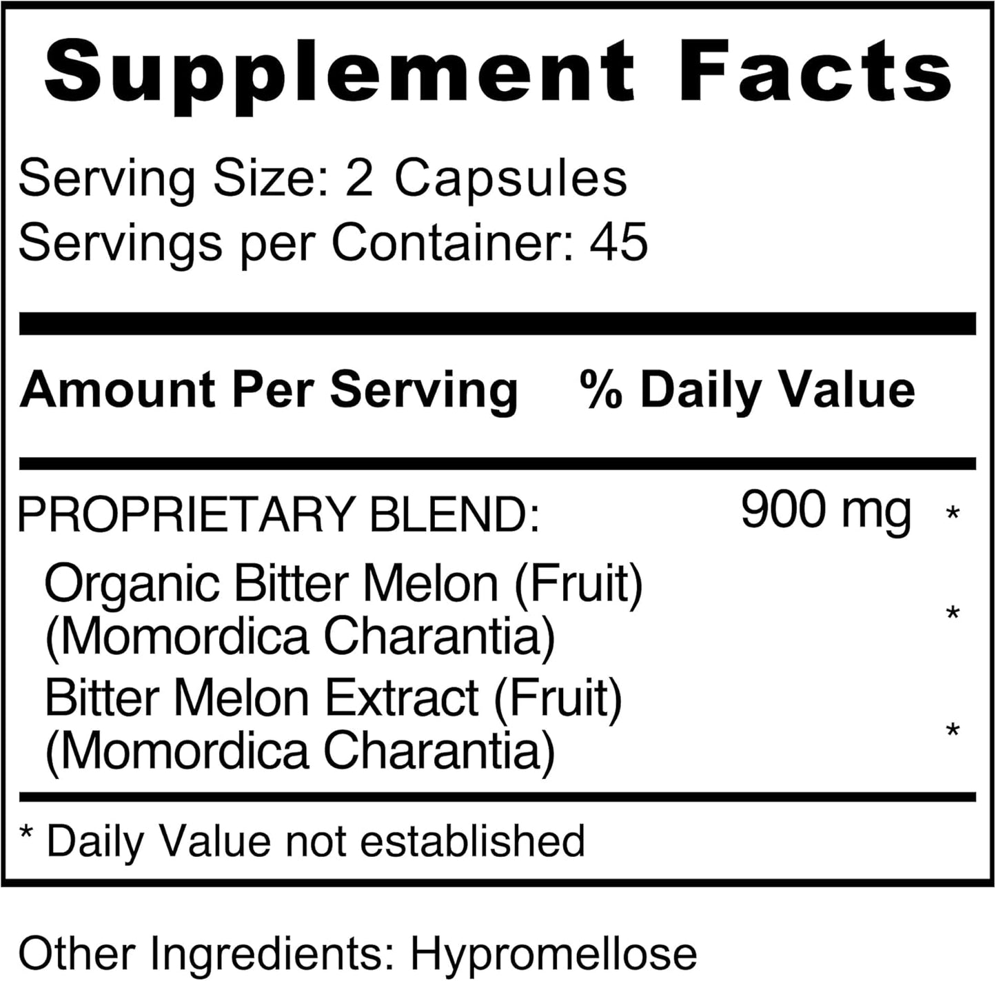 Organic Bitter Melon Capsules by Jiva Botanicals - Natural Blood Sugar Support Supplement