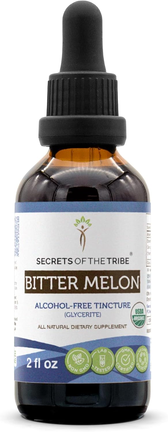 Organic Bitter Melon Extract Drops | Alcohol-Free & High-Potency | USDA Certified & Made from Dried Fruit | 2 OZ