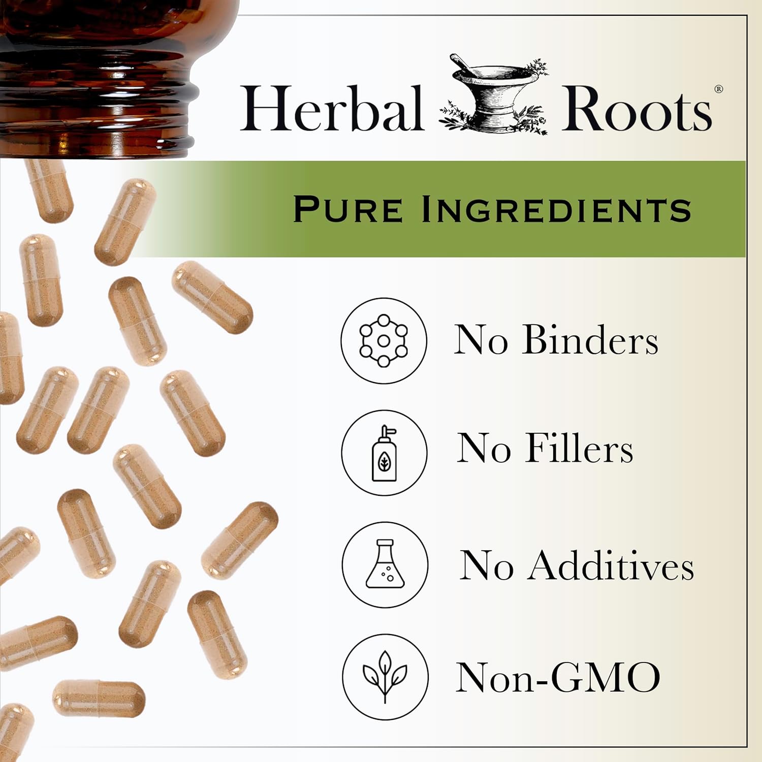 Organic Black Cohosh Root Capsules | Extra Strength Menopause Support | Herbal Roots | 90 Vegan Capsules
