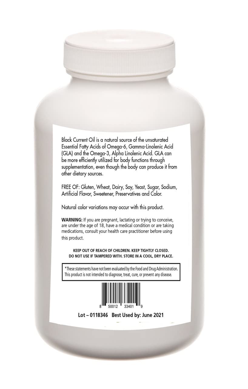 Organic Black Currant Seed Oil Supplement with 140mg GLA - Cold Pressed 1,000mg Essential Fatty Acid Source