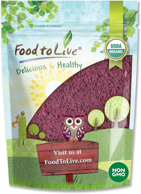 Organic Black Elderberry Powder, 4 lbs - Non-GMO, Raw Dried Berries, Vegan, Bulk for Baking, Smoothies, Unsulfured