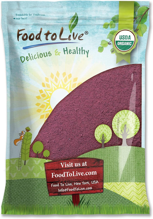 Organic Black Elderberry Powder 8 lbs - Non-GMO Raw Dried Berries for Baking, Smoothies, Yogurts - Vegan Bulk Option