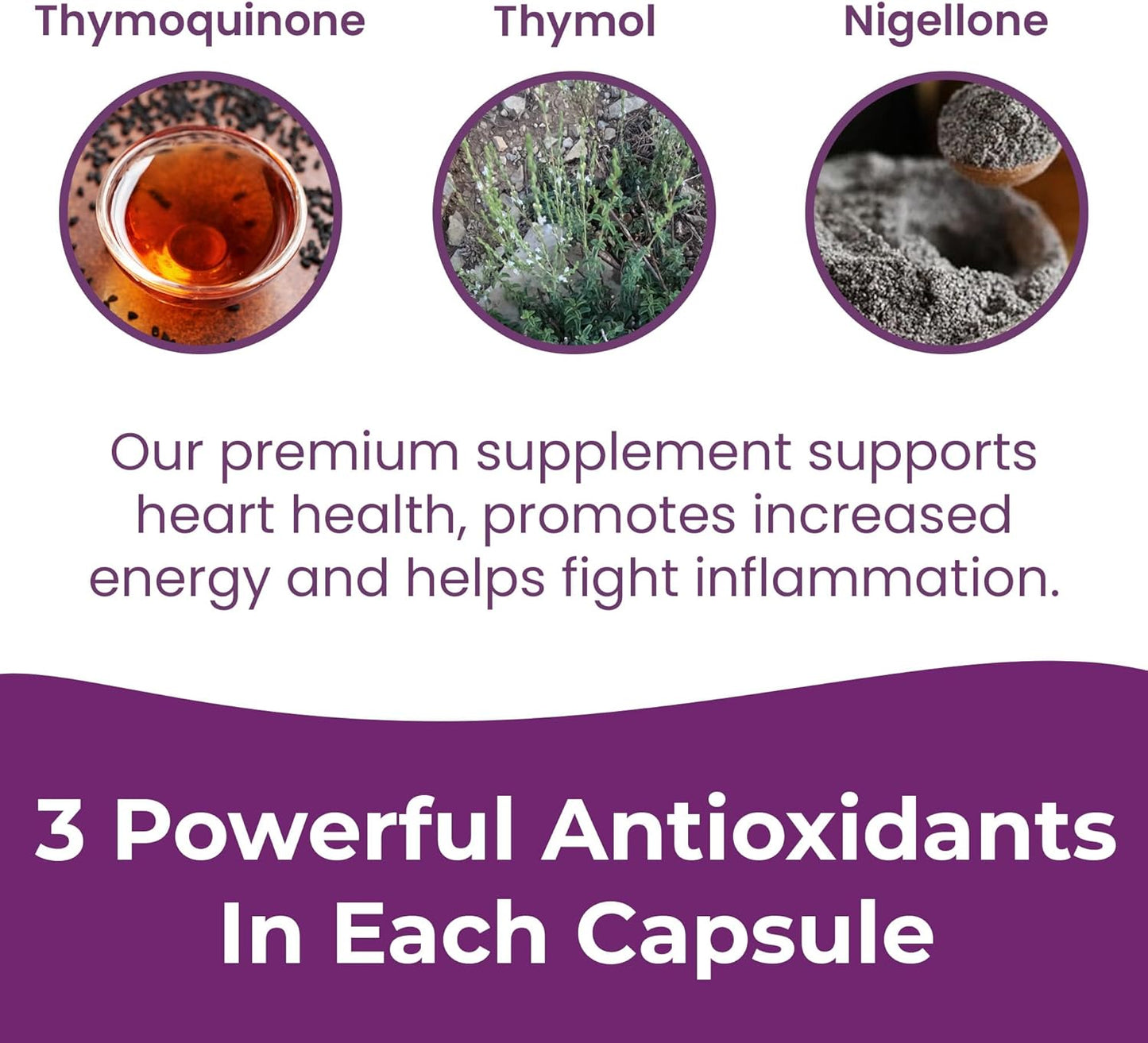 Organic Black Seed Oil Capsules for Immune Support, Skin & Hair Health - Nigella Sativa Seed Extract with Thymoquinone, 60 Count