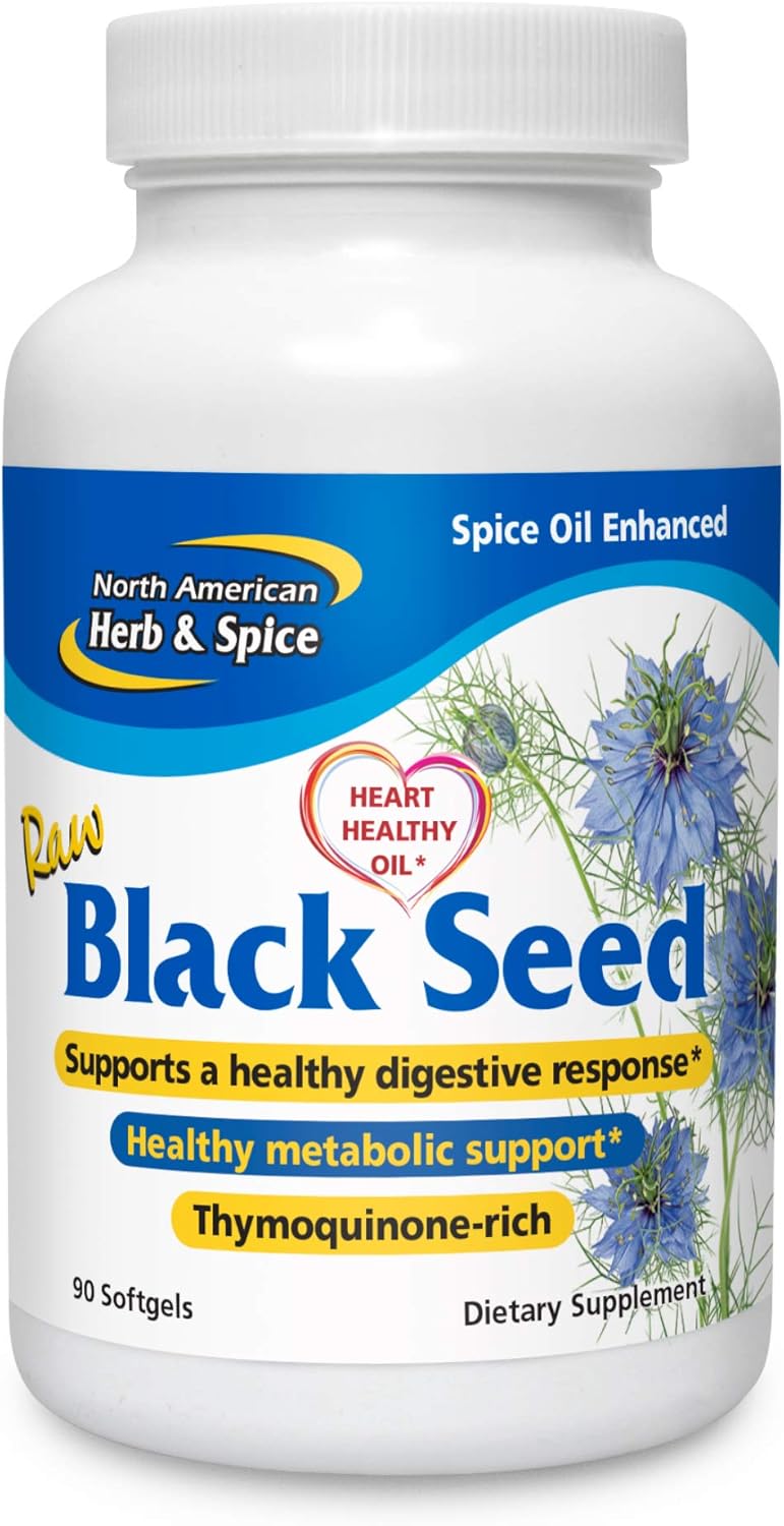 Organic Black Seed Oil Capsules for Liver & Digestive Health - 90 Count, 1000mg - Non-GMO - Infused with Oregano Oil & Fennel - Natural Supplement for Gallbladder & Intestinal Function - 45 Servings