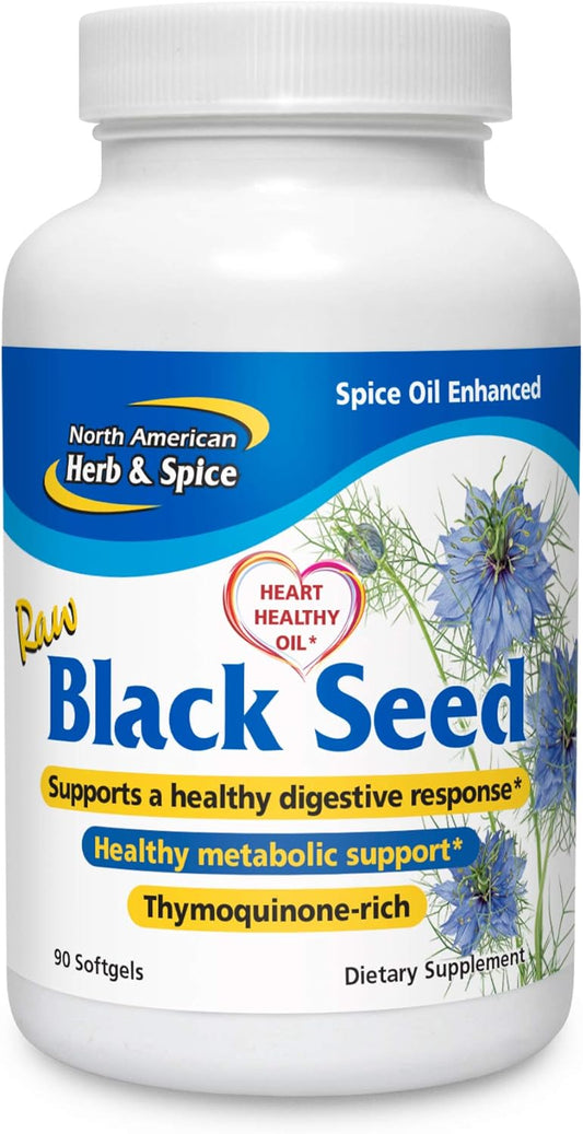 Organic Black Seed Oil Capsules for Liver & Digestive Health - 90 Count, 1000mg - Non-GMO - Infused with Oregano Oil & Fennel - Natural Supplement for Gallbladder & Intestinal Function - 45 Servings