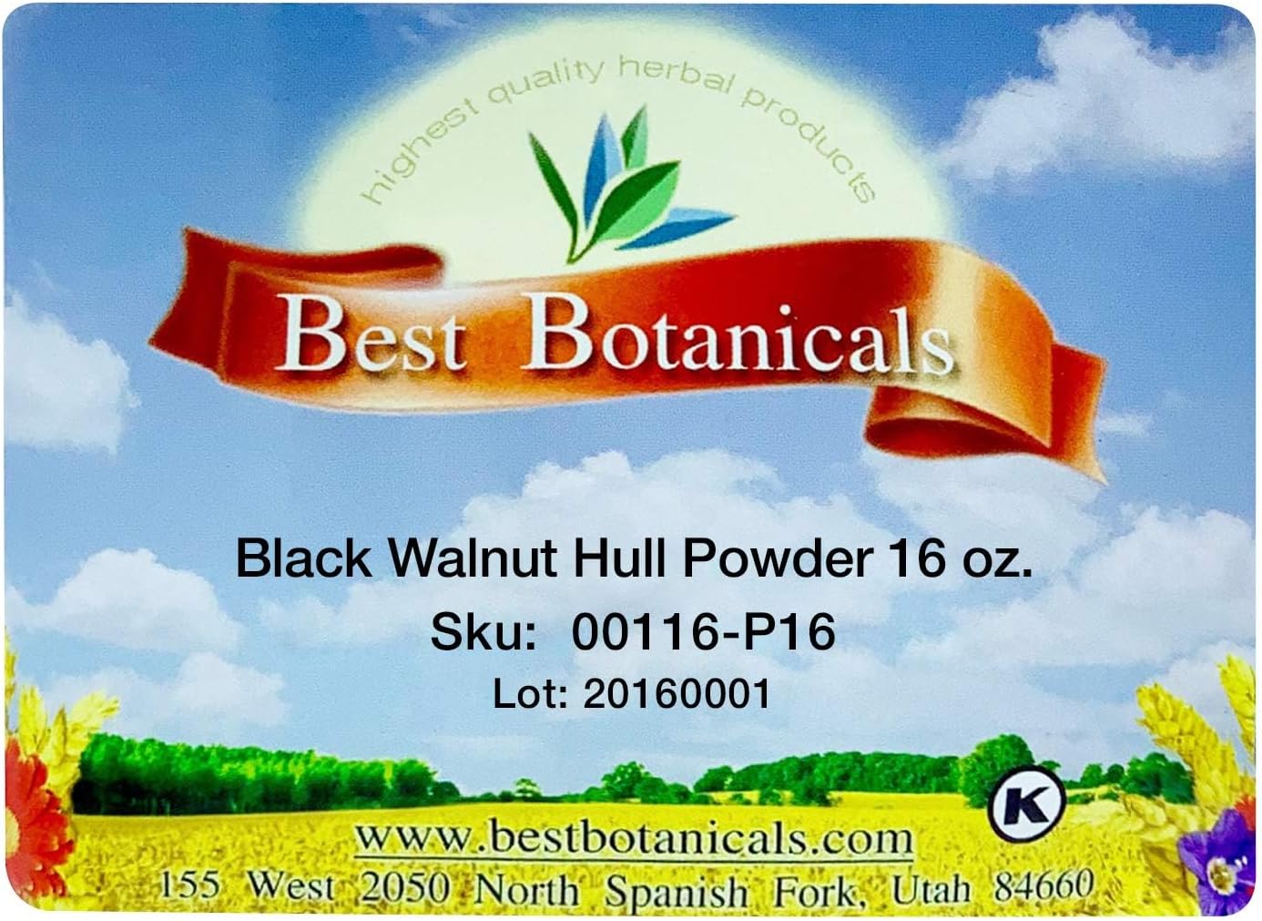 Organic Black Walnut Hull Powder - 16 oz - Top Quality Botanicals