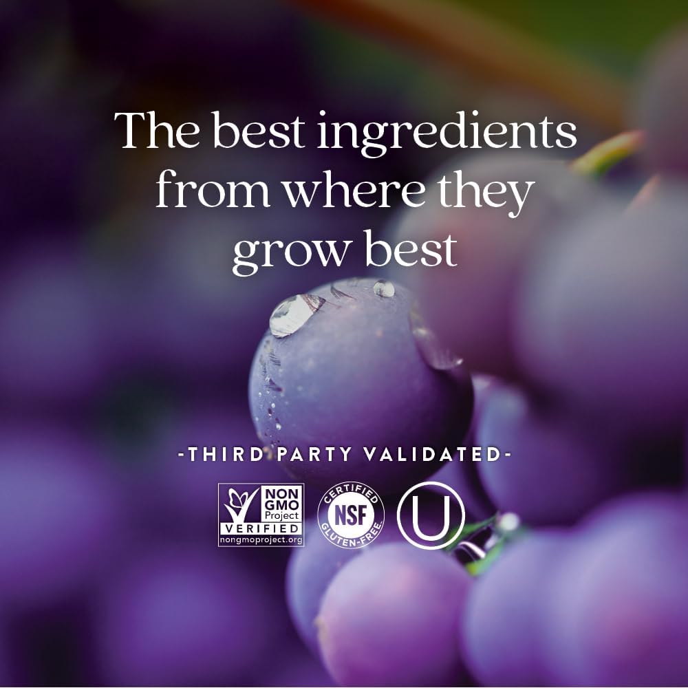 Organic Blood Pressure Support Supplement with Grapeseed & Black Currant - Vegan & Non-GMO - 60 Count