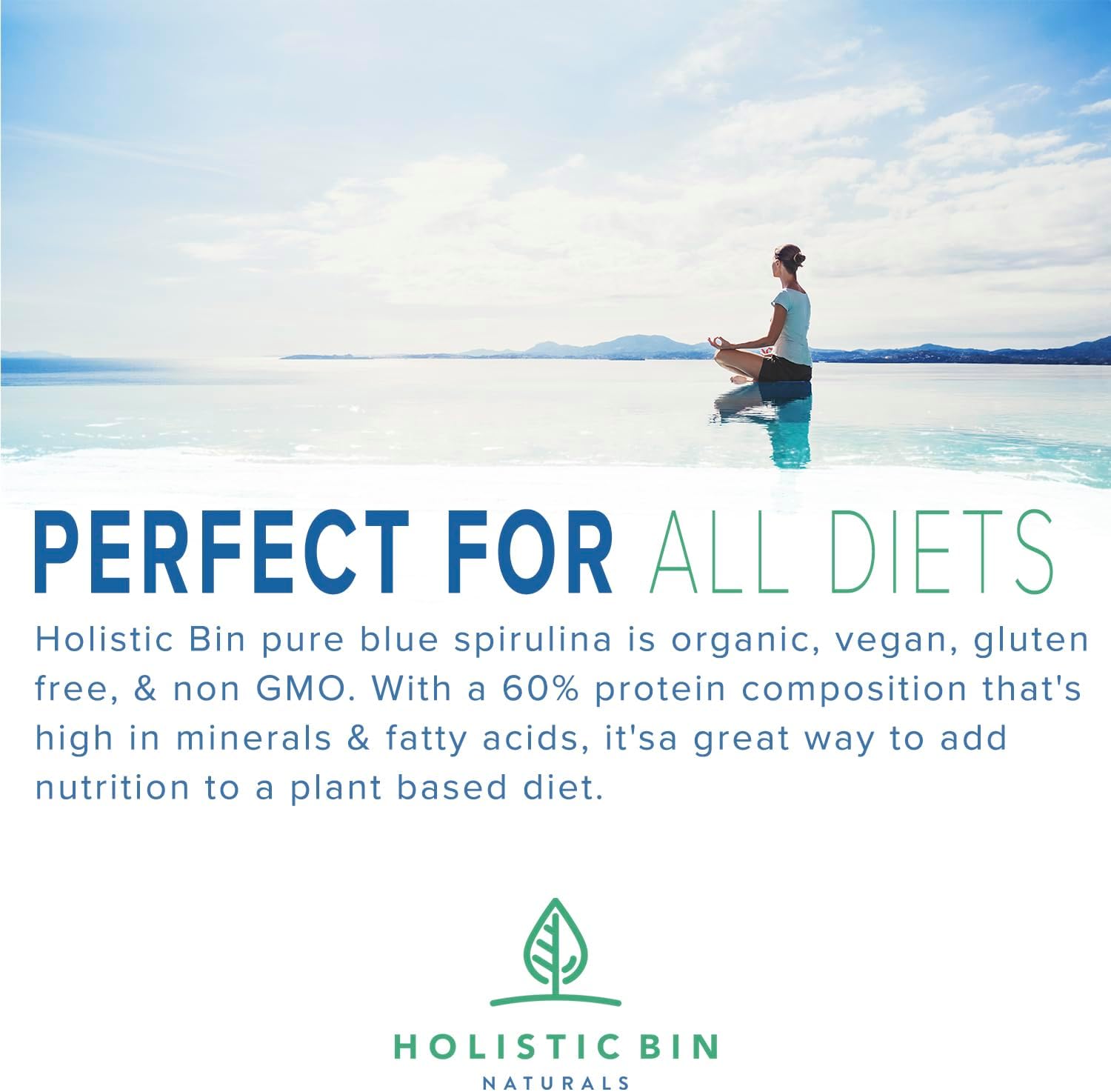 Organic Blue Spirulina Powder: Rich Vegan Protein Source, Ideal for Smoothies & Baked Goods - 50g