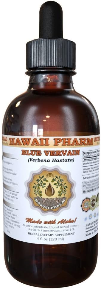 Organic Blue Vervain Liquid Extract Tincture - 4 oz by Hawaii Pharm