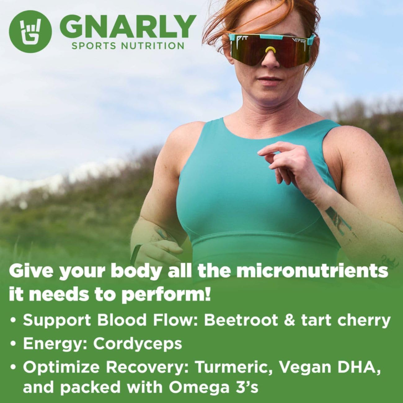 Organic Blueberry Acai Performance Greens Superfood Powder - NSF Certified with Probiotics & Micronutrients - 11.64 oz