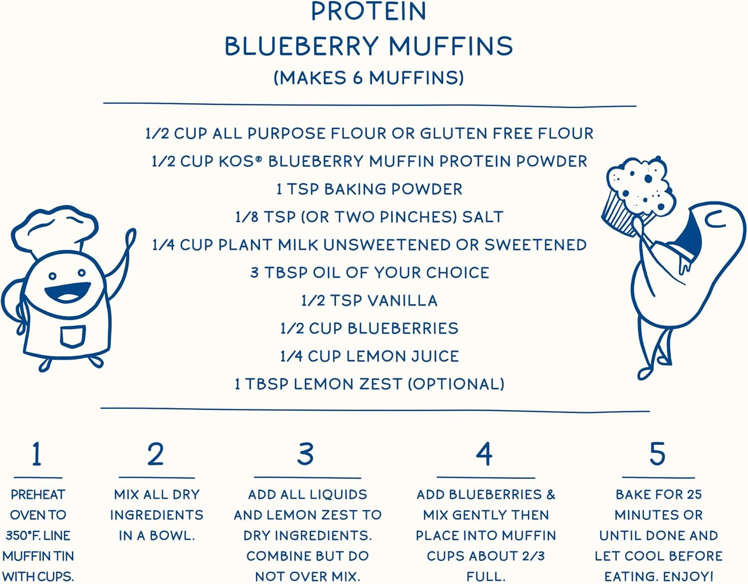 Organic Blueberry Muffin Plant Based Protein Powder with Spirulina - Vegan Meal Replacement for Women & Men - 10 Servings - Gluten, Soy, Dairy Free