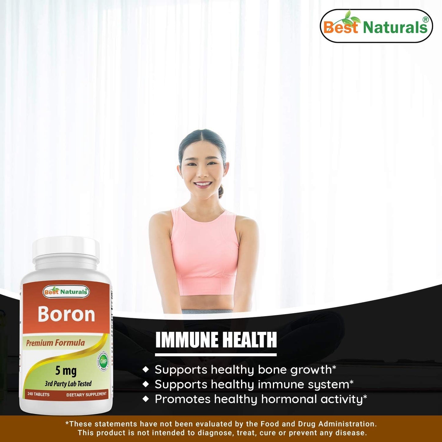 Organic Boron 5 mg and Selenium 200 mcg Supplement for Optimal Health