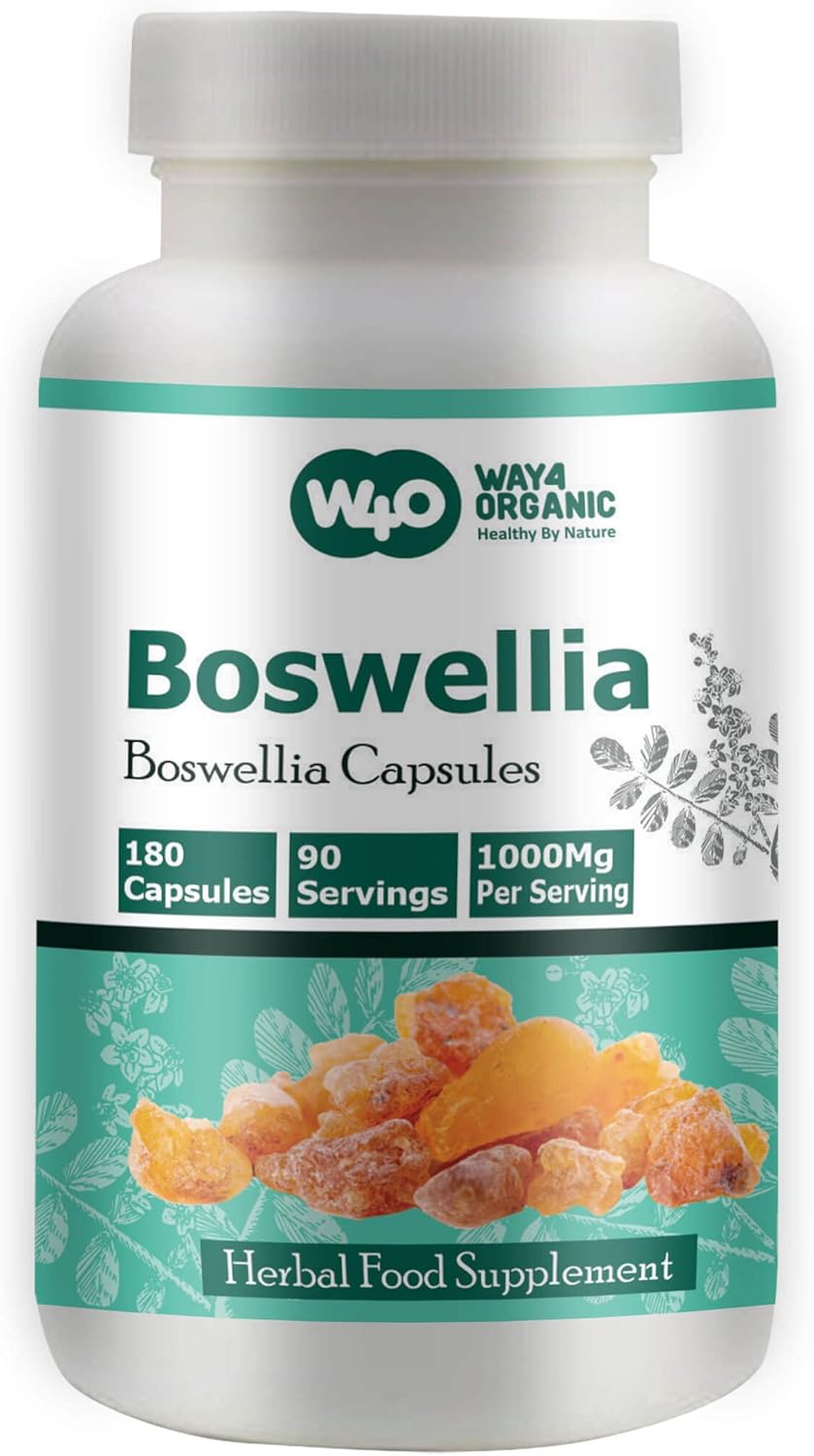 Organic Boswellia Capsules 500mg - 180 Capsules for 90 Days - W4O Supplement Pack