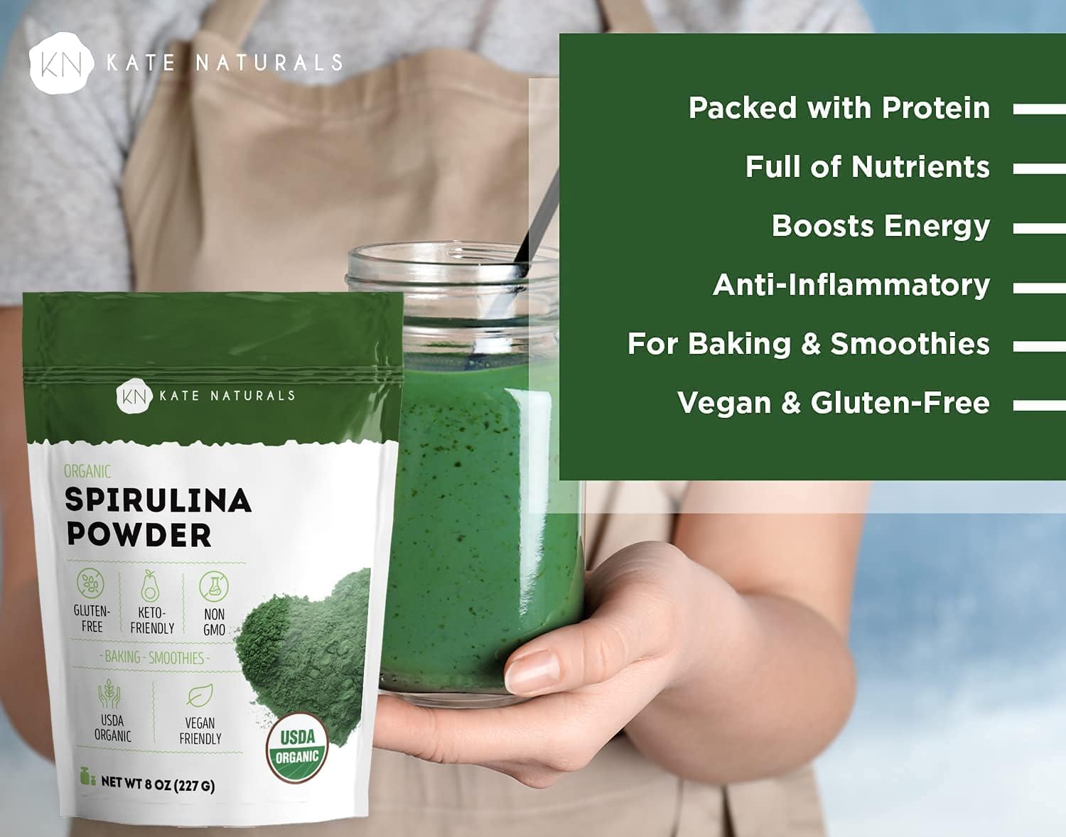 Organic Brewer's Yeast and Spirulina Powder Bundle - 12oz and 8oz Sizes