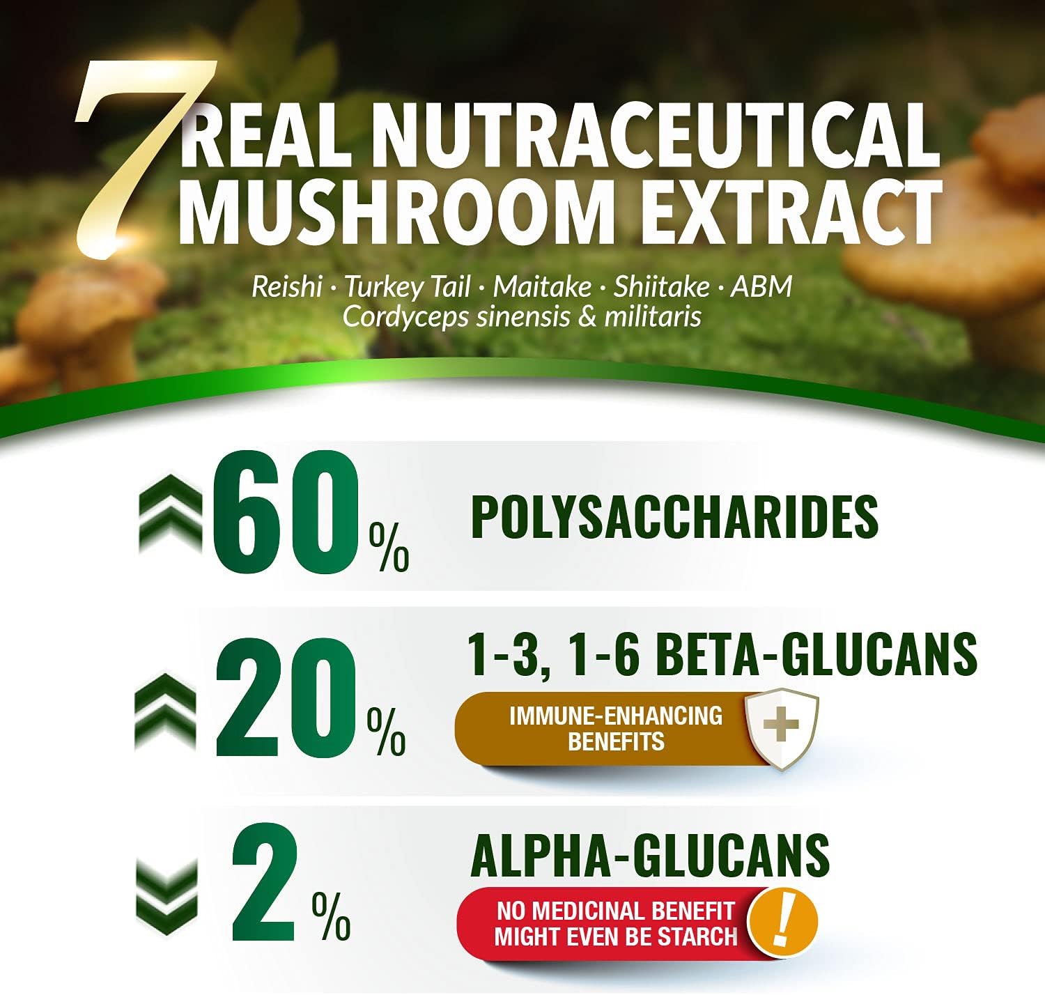 Organic BRM Immune Support Supplement with 6 Therapeutic Mushrooms for Natural Killer Cell Activity
