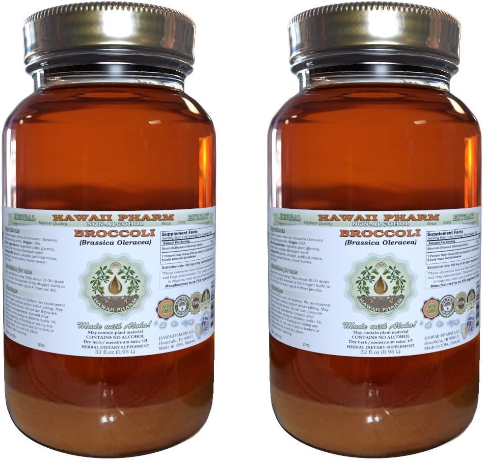 Organic Broccoli Sprouting Seed Liquid Extract - Alcohol-Free Herbal Supplement - 64 oz - Hawaii Pharm