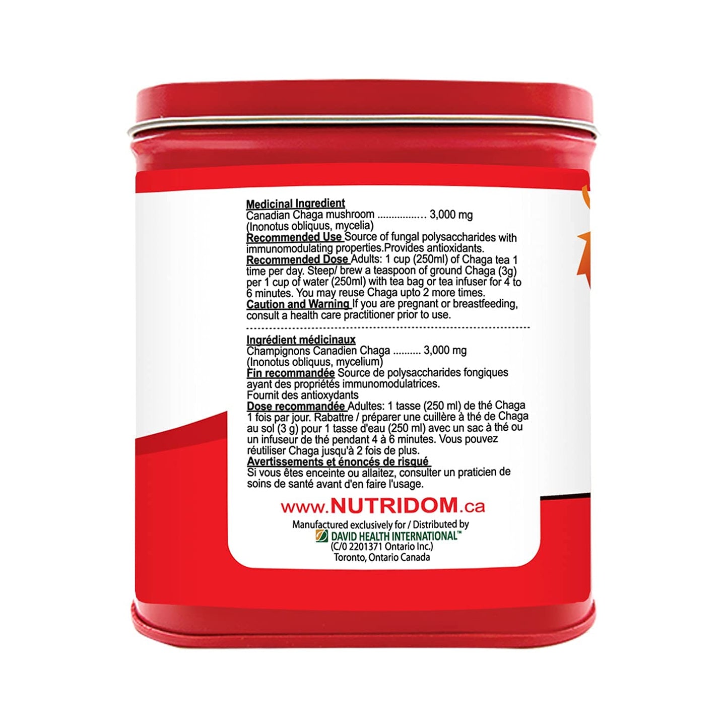 Organic Canadian Chaga Mushroom Tea Grind, Wild-Harvested and Hand-Picked, 160 g Pack