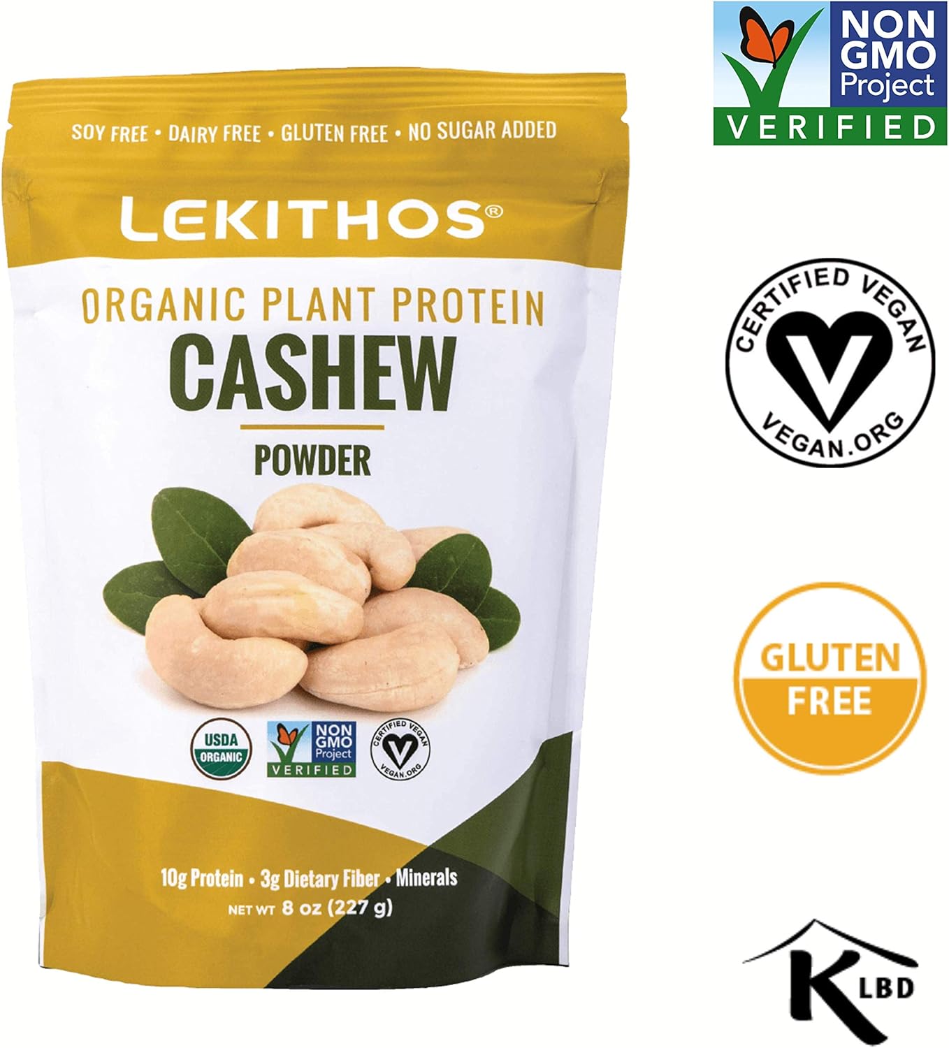 Organic Cashew Protein Powder - 6 oz - 10g Protein - USDA Organic, Non-GMO, Vegan, Gluten Free - No Added Sugars