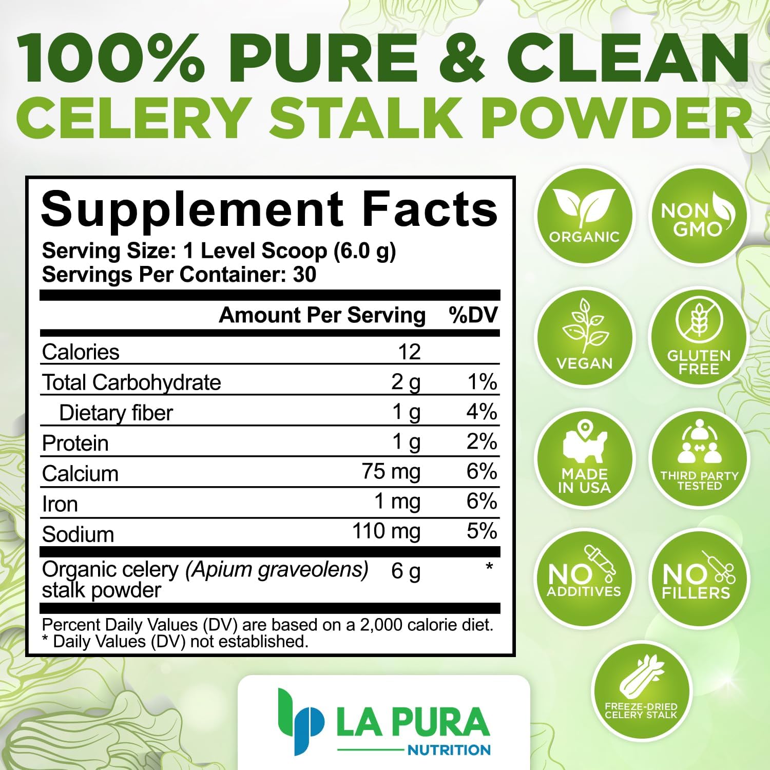 Organic Celery Juice Powder for Gut Health & Detox - Antioxidant Blend to Alleviate Gas & Bloating - Cleanse & Detoxify Naturally