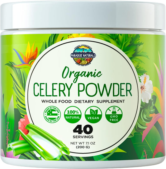 Organic Celery Juice Powder for Gut Health, Energy Boost, and Immune Support - 40 Servings, Green Juice Detox Cleanse for Men and Women