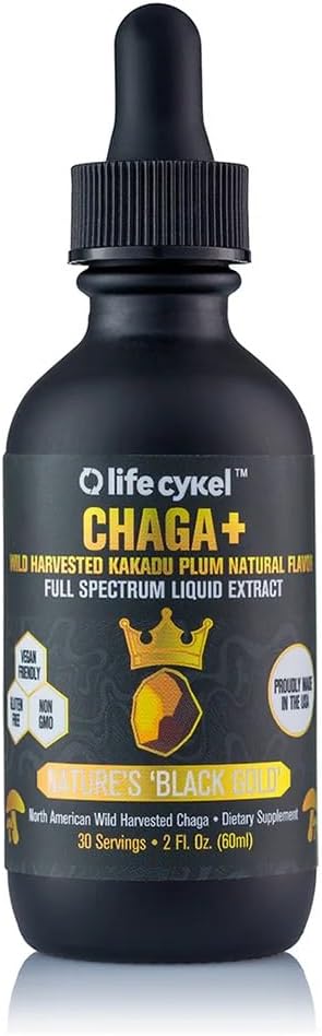 Organic Chaga Mushroom Extract with Kakadu Plum - Immune Support Supplement - 2 Fl Oz Double Extracted Tincture for Adults and Kids