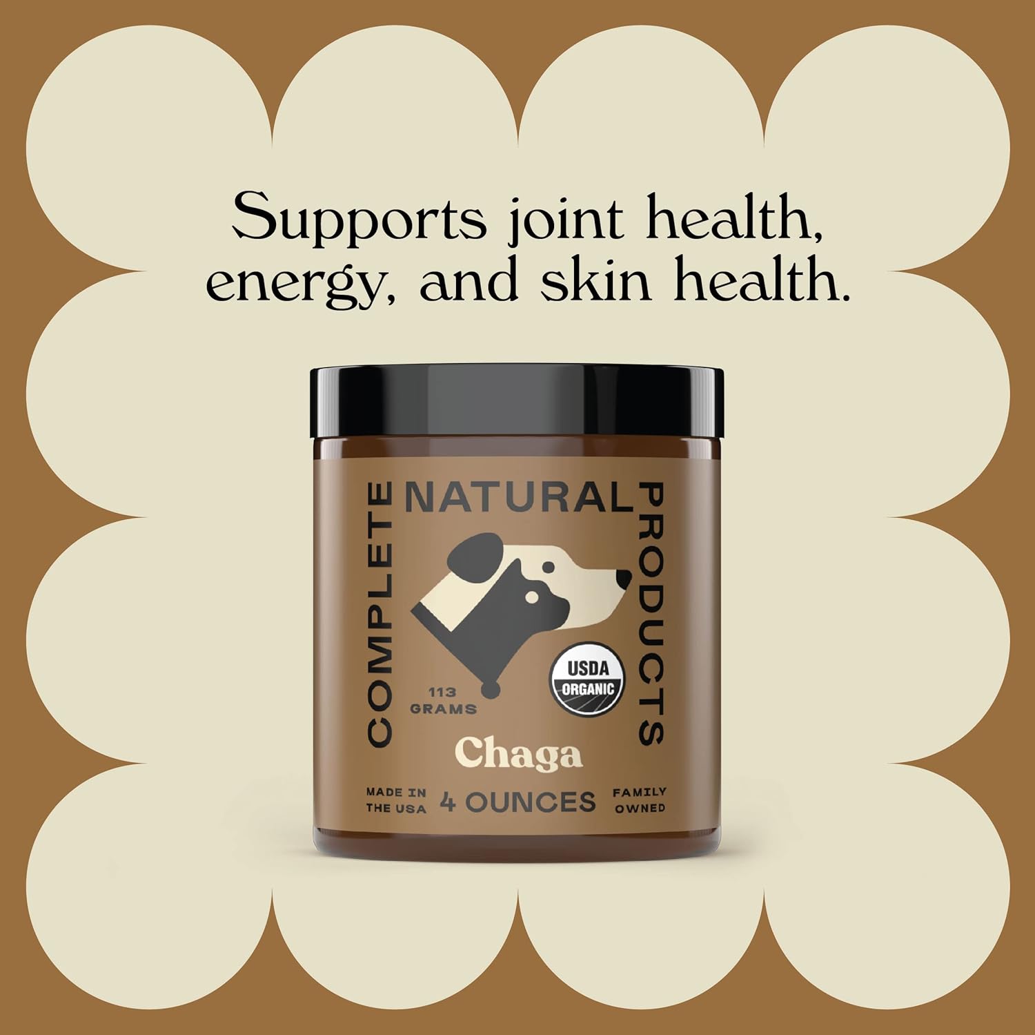 Organic Chaga Mushroom Powder for Pets - 4oz - Pure and Natural