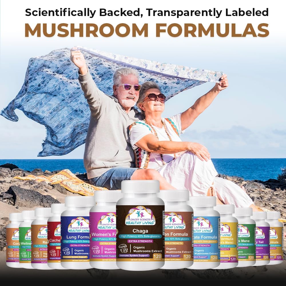 Organic Chaga Mushroom Supplement - High Potency Immune Support and Antioxidant - 1,500mg Extract with 40% Beta-Glucans - Gut Health - 120 Capsules