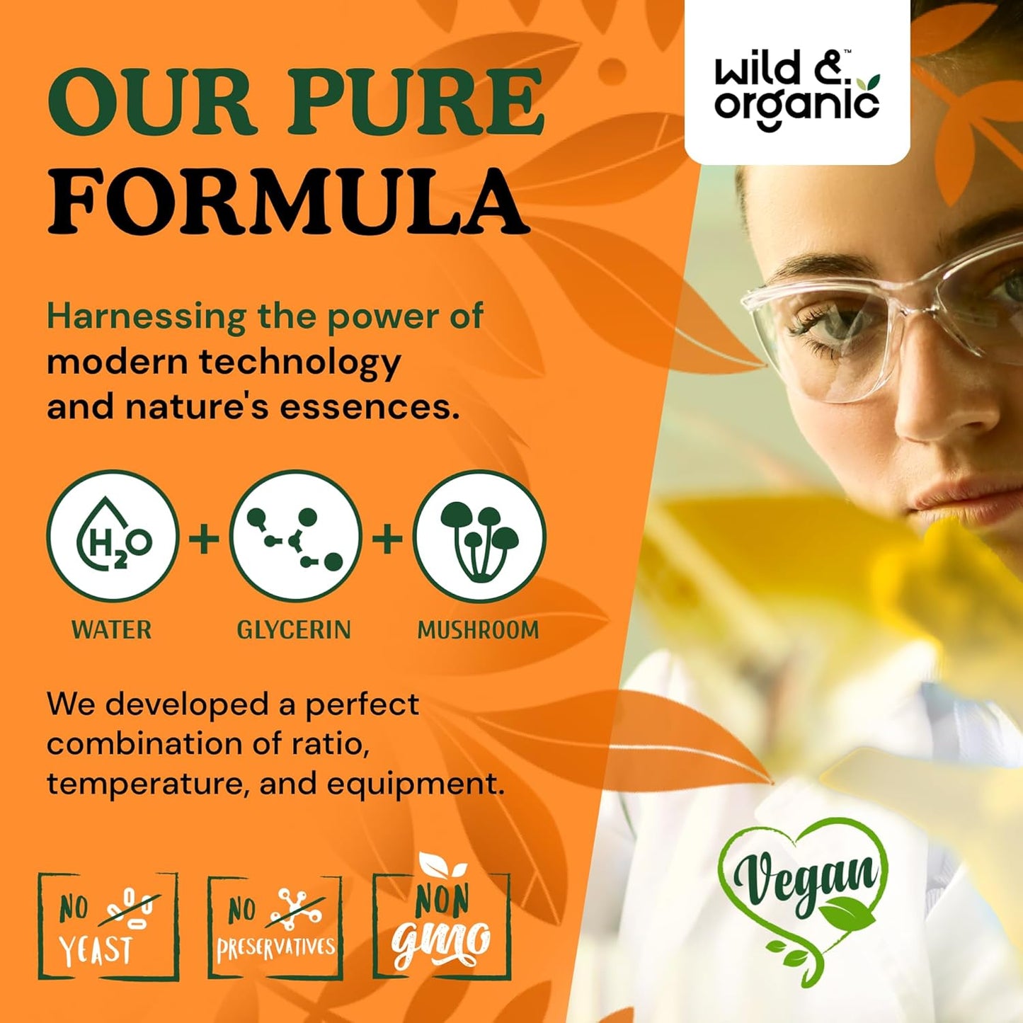 Organic Chaga Mushroom Tincture for Immune Support - Vegan Liquid Extract - Immunity Drops Supplement - Sugar & Alcohol-Free - 2 fl oz