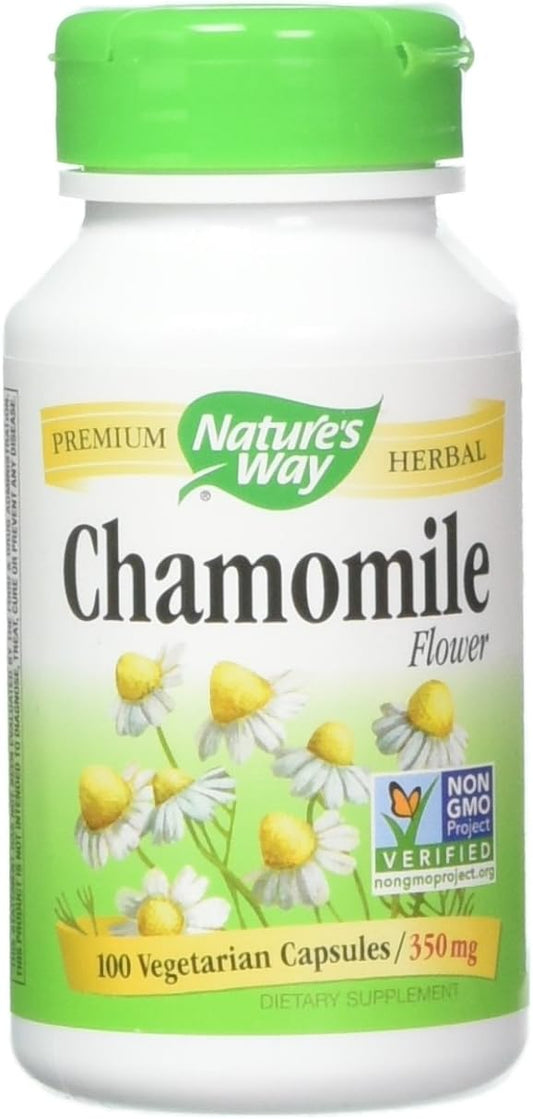 Organic Chamomile Flower Capsules - 200 Count - Natural Sleep Aid and Relaxation Support