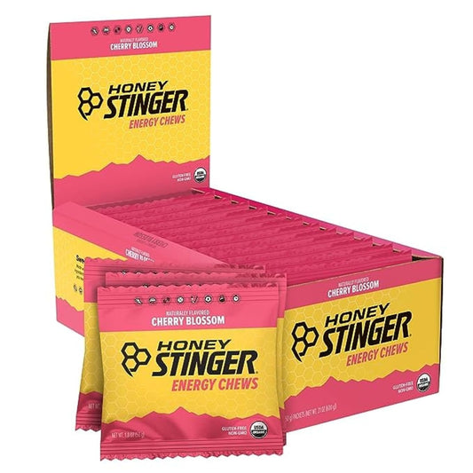 Organic Cherry Blossom Energy Chews for Exercise, Running & Performance | Gluten Free, Caffeine Free | Sports Nutrition for Home & Gym | 12 Pack, 21.6 oz
