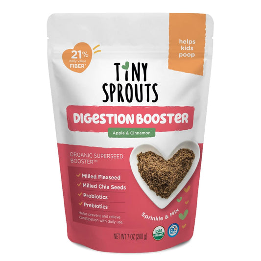 Organic Chia & Flax Seed Digestion Blend with Probiotics for Babies, Toddlers, and Kids - Apple & Cinnamon Flavor - 7oz Pack - BoostGo Australia